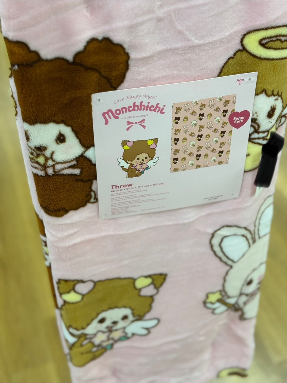 Monchhichi Pink Throw Blanket - Super Soft